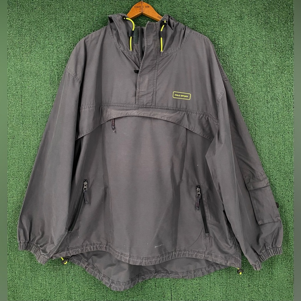 Vintage Y2K Polo Sport Anorak Hooded 1/4 Zip Distressed Jacket Men’s Size 3XL